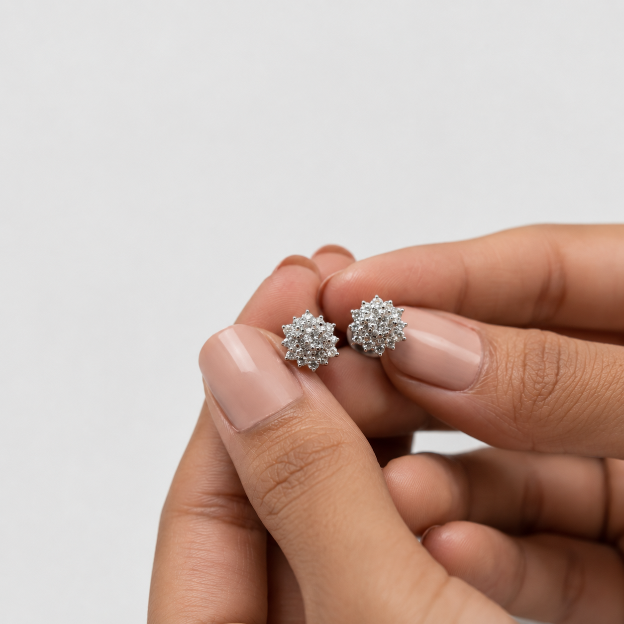 Lab-Grown Diamond Round Cut 0.30 Ct. Cluster Earrings (EF-VS)