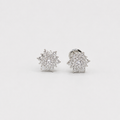 1.00 Ct. Lab-Grown Diamond Round Cut Cluster Earrings (EF-VS)
