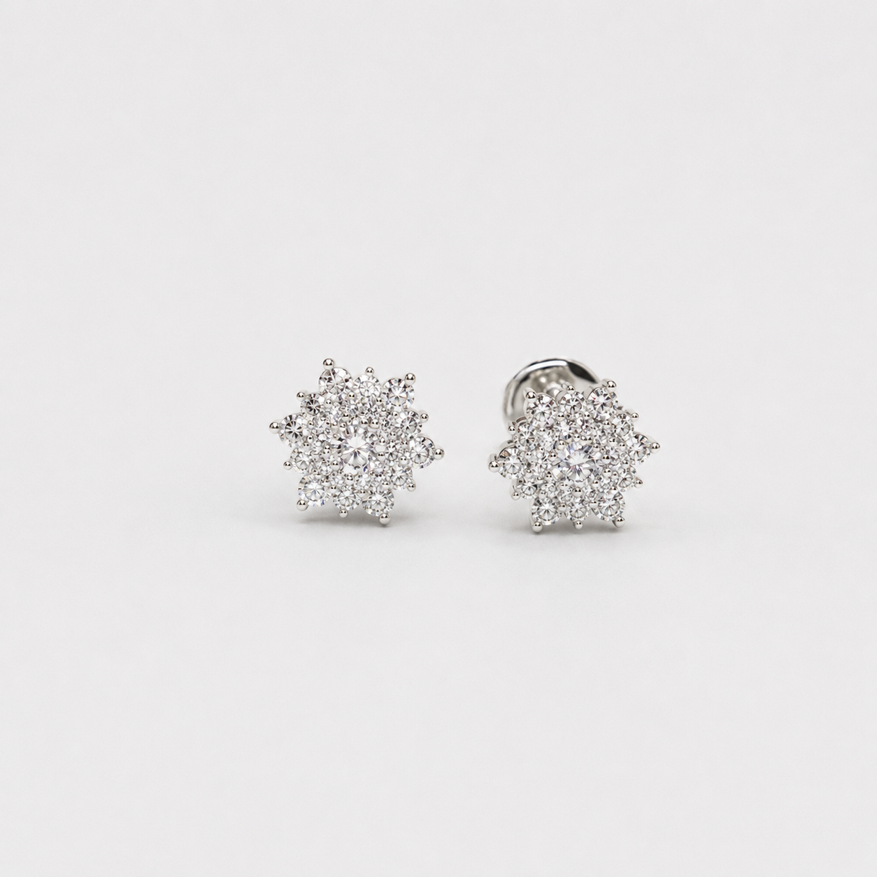 1.00 Ct. Lab-Grown Diamond Round Cut Cluster Earrings (EF-VS)