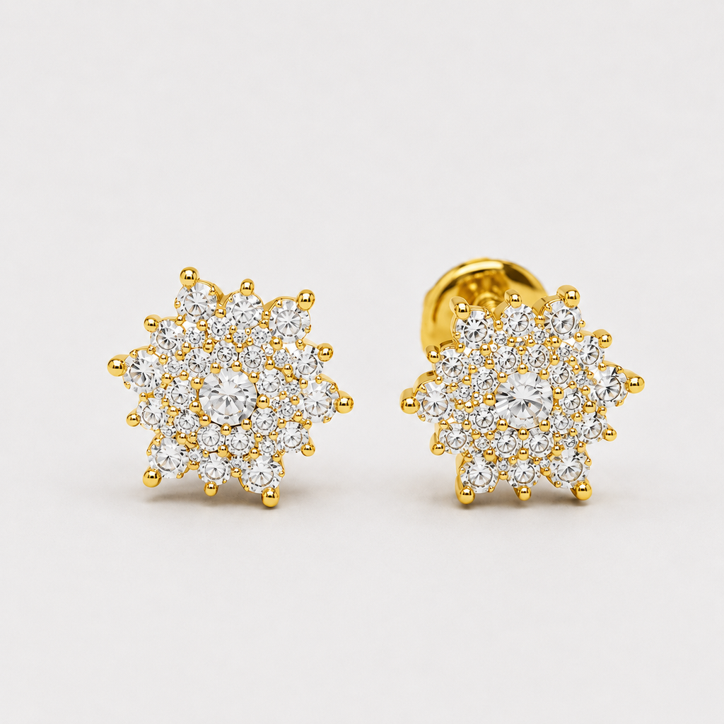 1.00 Ct. Lab-Grown Diamond Round Cut Cluster Earrings (EF-VS)
