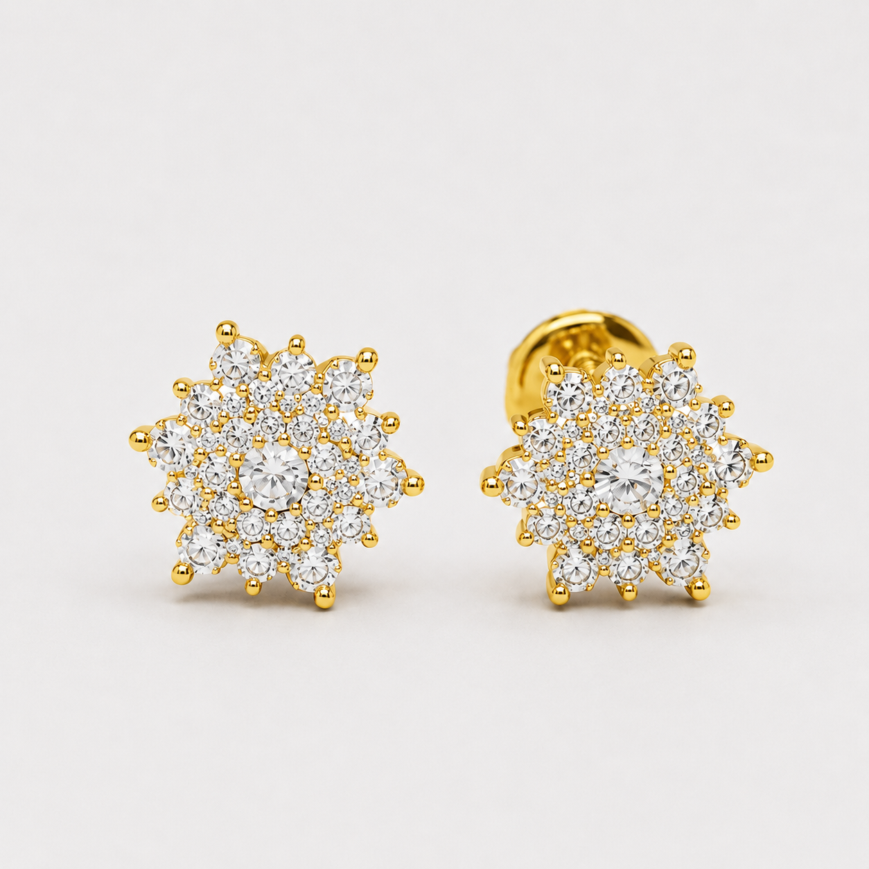 1.00 Ct. Lab-Grown Diamond Round Cut Cluster Earrings (EF-VS)