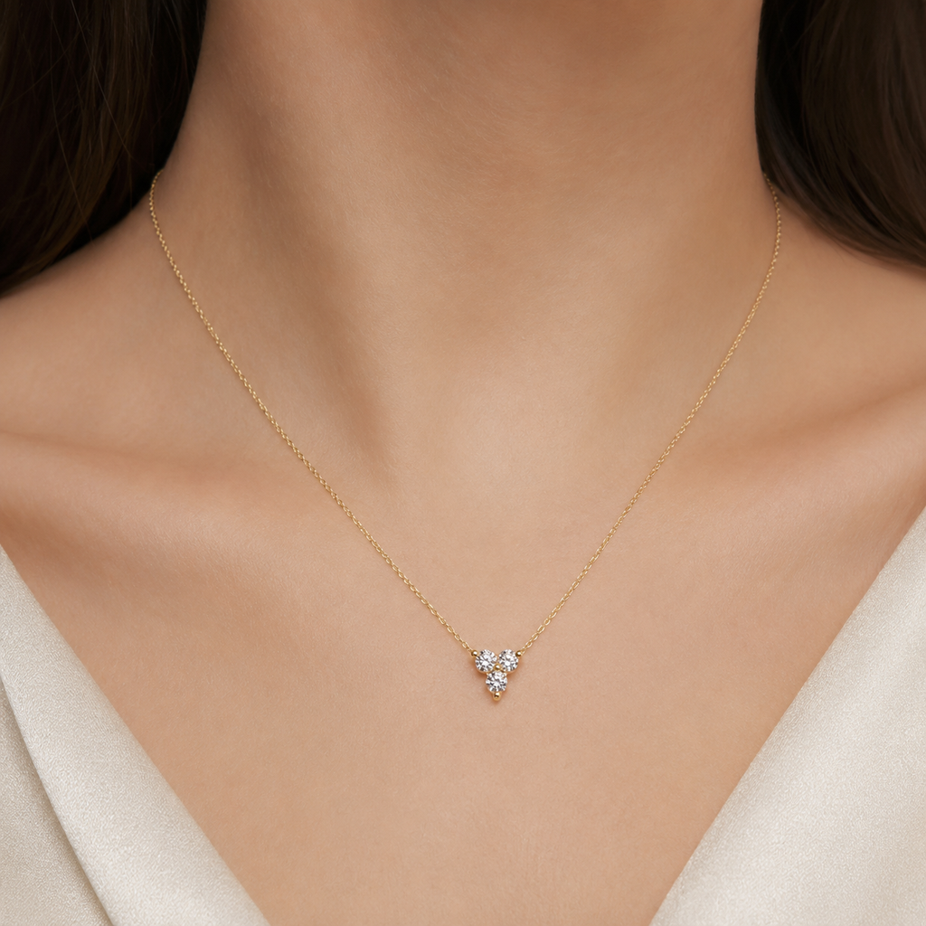 Lab-Grown Diamond Round Cut Cluster Pendant 0.15 Ct. (VS-EF)