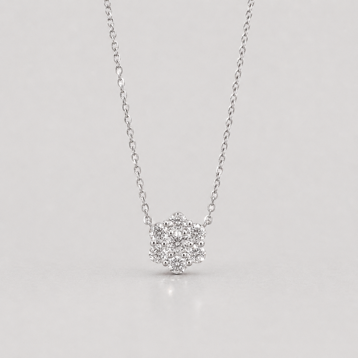 Lab Grown Diamond Round Cut Cluster Pendant Necklace 0.50 Ct. (VS-EF)