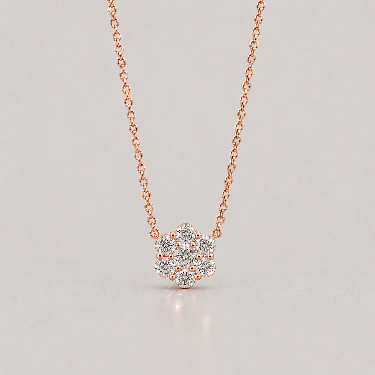 Lab Grown Diamond Round Cut Cluster Pendant Necklace 0.50 Ct. (VS-EF)