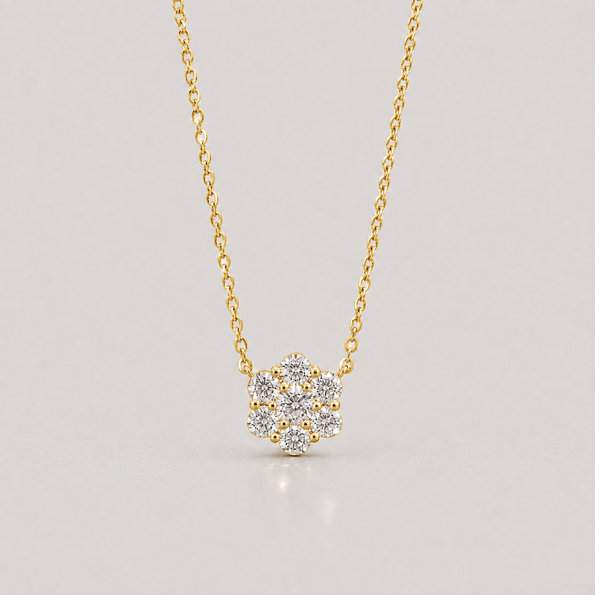 Lab Grown Diamond Round Cut Cluster Pendant Necklace 0.50 Ct. (VS-EF)