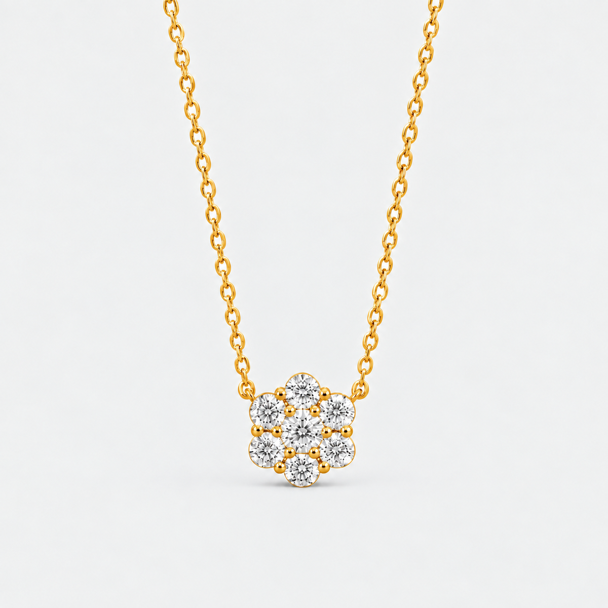 Lab Grown Diamond Round Cut Cluster Pendant Necklace 0.50 Ct. (EF/VVS-VS)