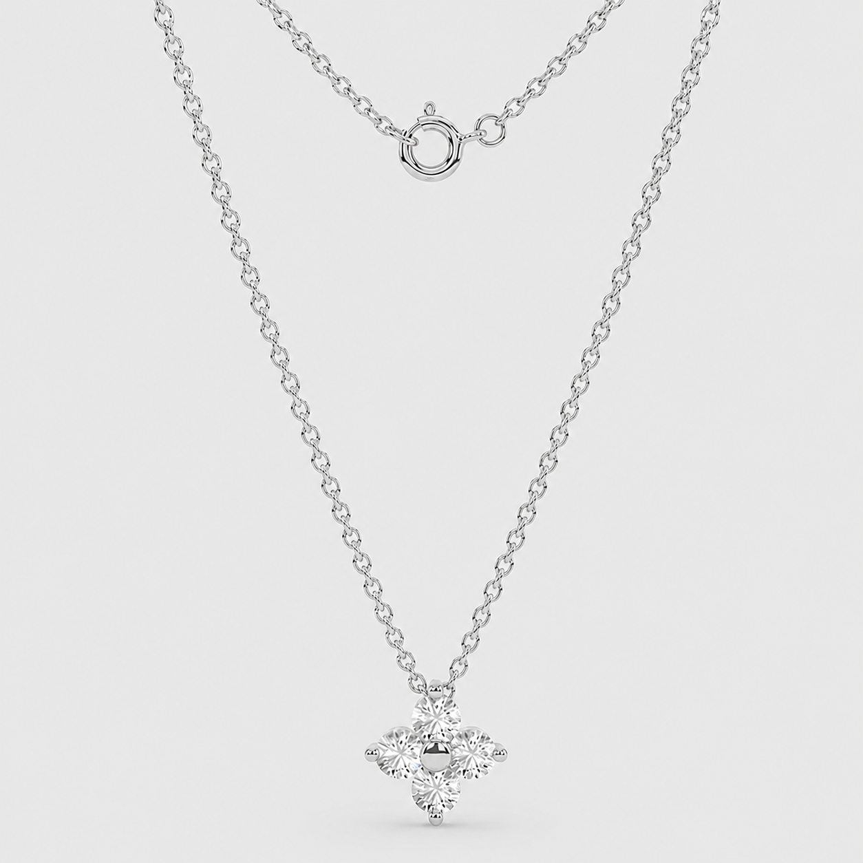 Lab Grown Diamond Cluster Pendant Necklace 0.10 Ct. (VS-EF)