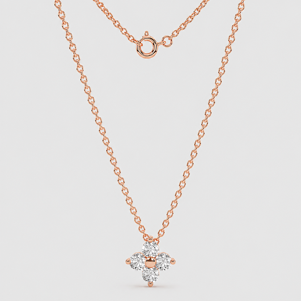 Lab Grown Diamond Cluster Pendant Necklace 0.10 Ct. (VS-EF)