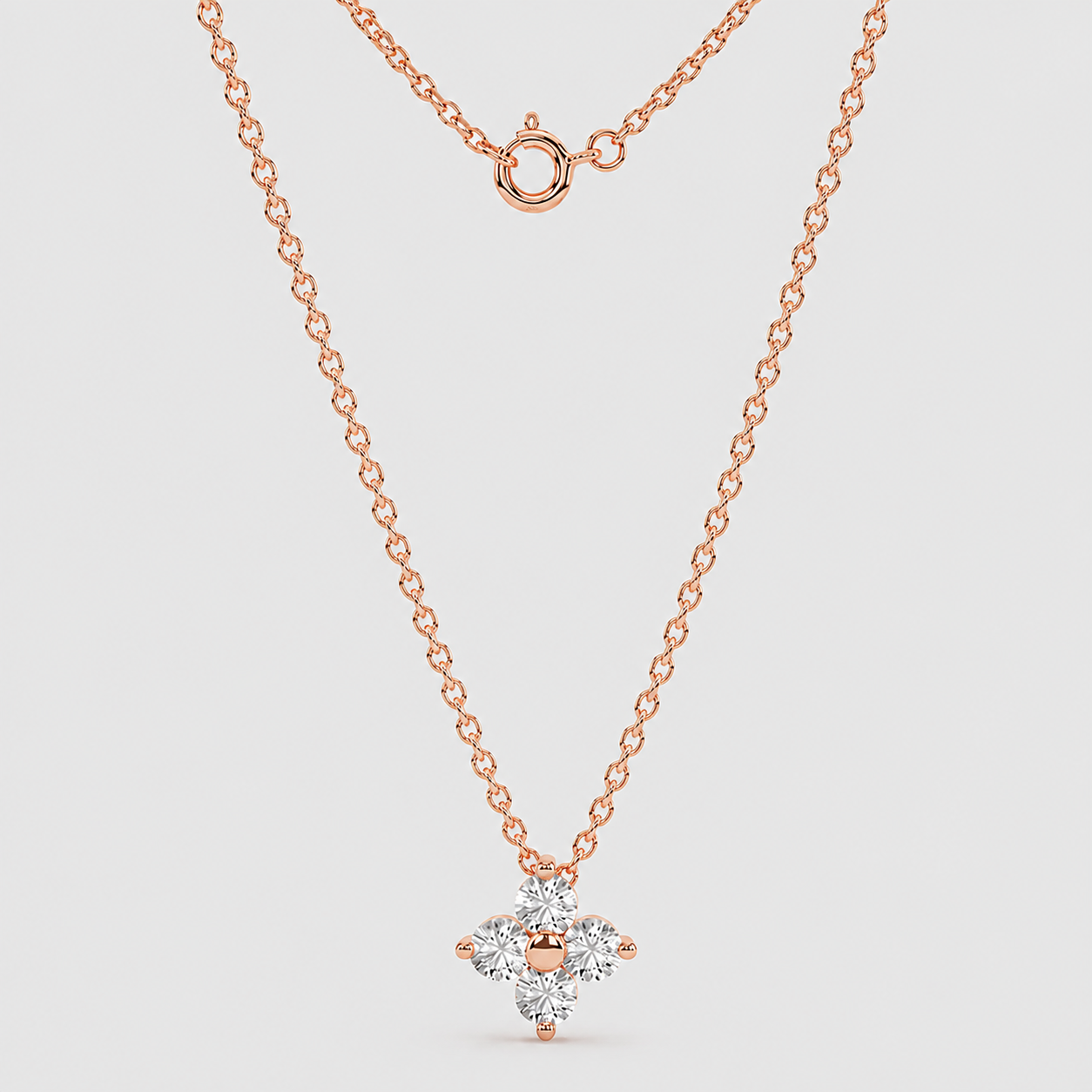 Lab Grown Diamond Cluster Pendant Necklace 0.10 Ct. (VS-EF)