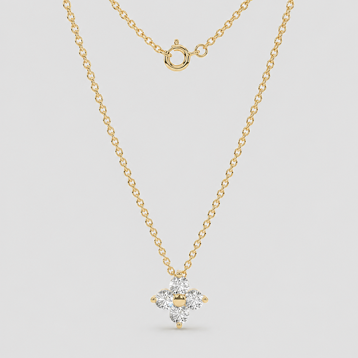 Lab Grown Diamond Cluster Pendant Necklace 0.10 Ct. (VS-EF)