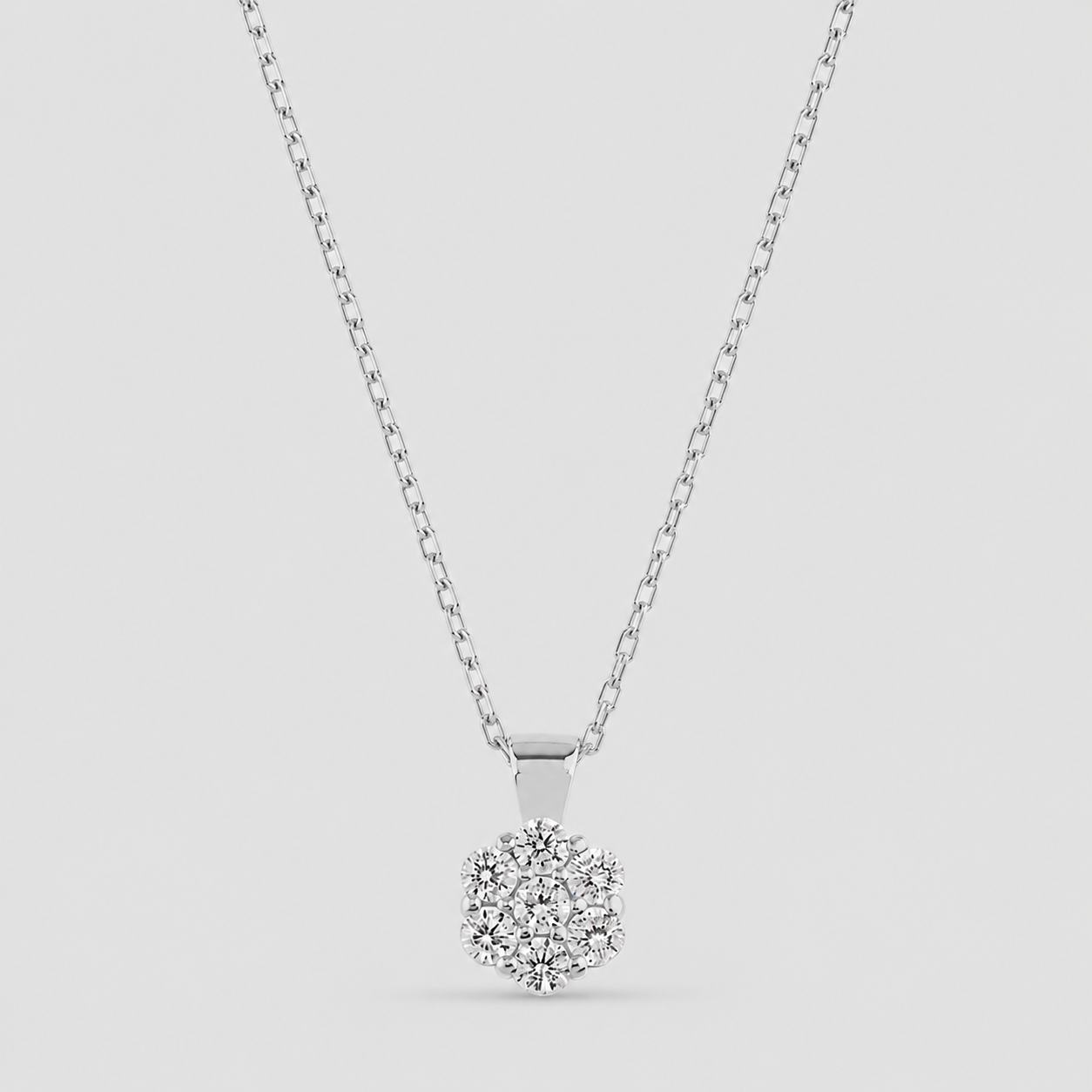 Lab-Grown Diamond Round Cluster Pendant Necklace 0.42 Ct. (VS-EF)
