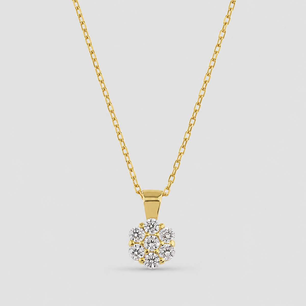 Lab-Grown Diamond Round Cluster Pendant Necklace 0.42 Ct. (VS-EF)