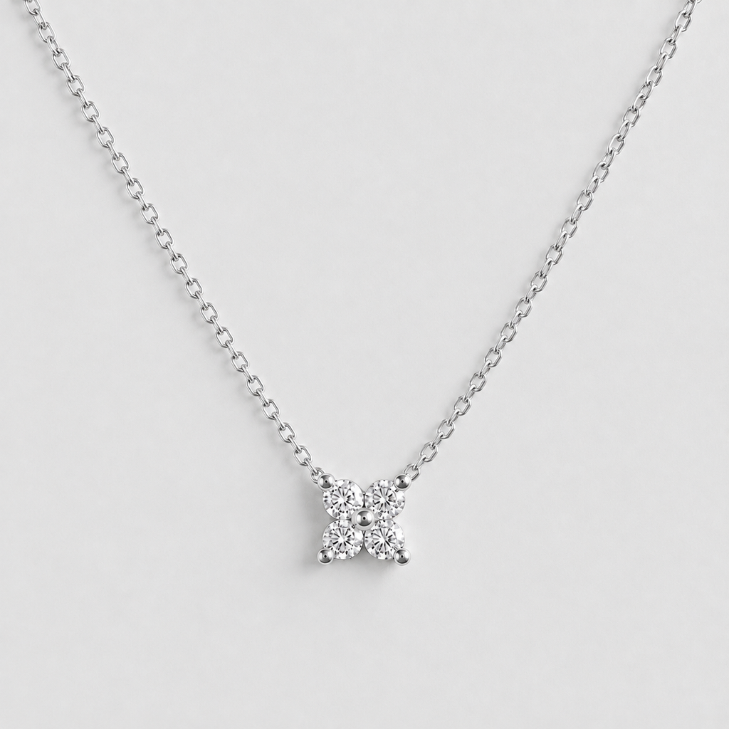 Lab Grown Diamond Cluster Pendant Necklace 0.10 Ct. (VS-EF)