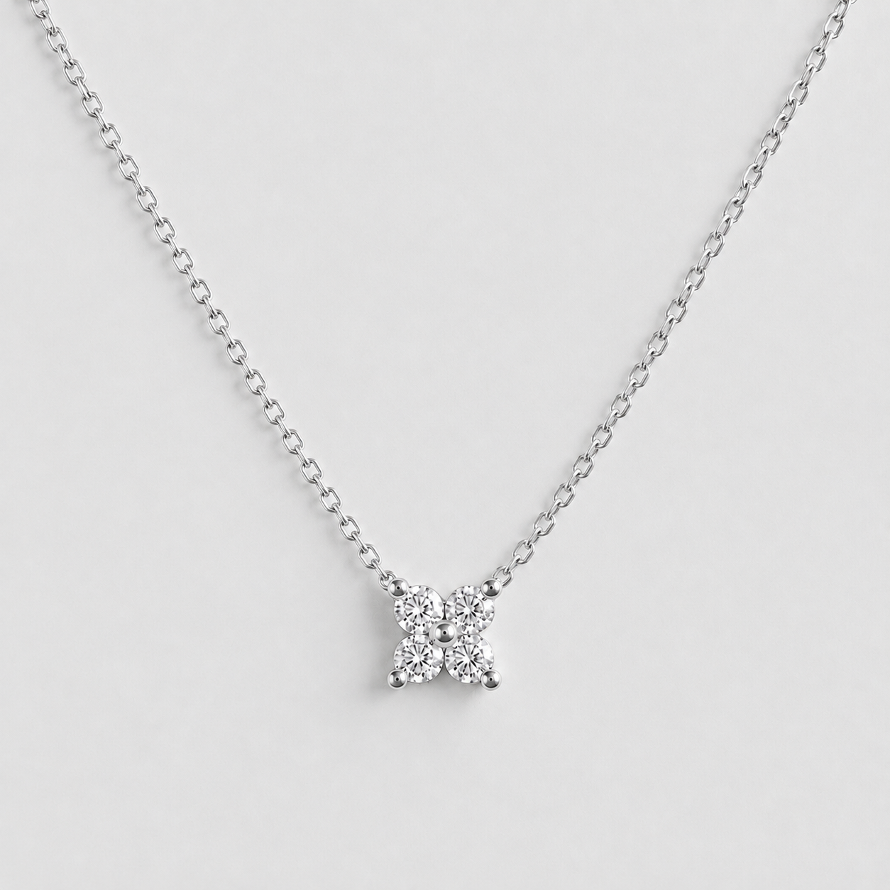 Lab Grown Diamond Cluster Pendant Necklace 0.10 Ct. (VS-EF)