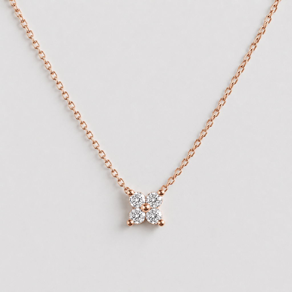 Lab Grown Diamond Cluster Pendant Necklace 0.10 Ct. (VS-EF)