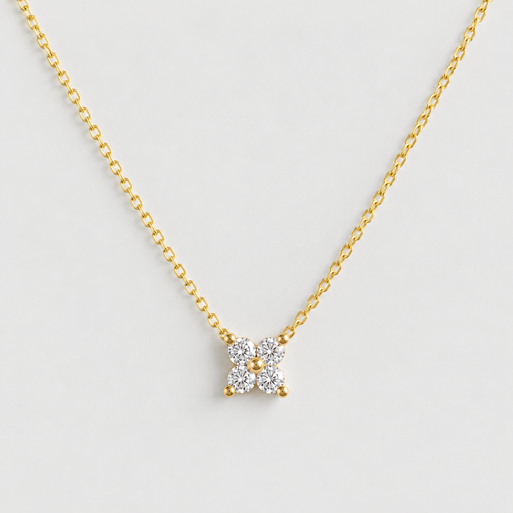 Lab Grown Diamond Cluster Pendant Necklace 0.10 Ct. (VS-EF)