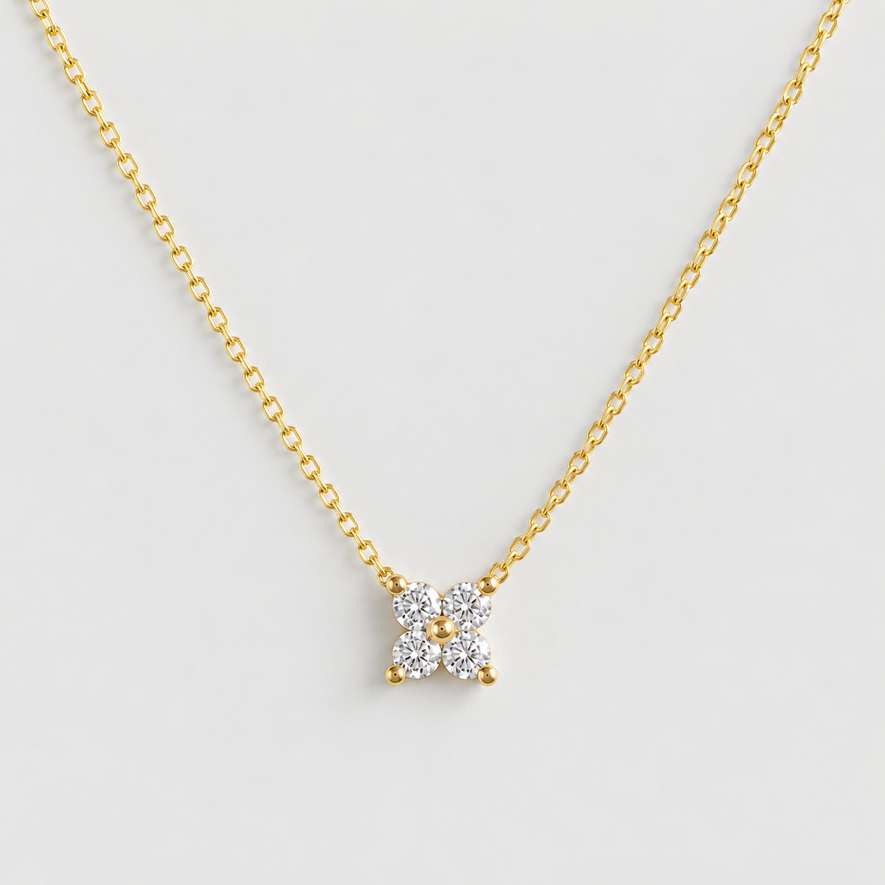 Lab Grown Diamond Cluster Pendant Necklace 0.10 Ct. (VS-EF)