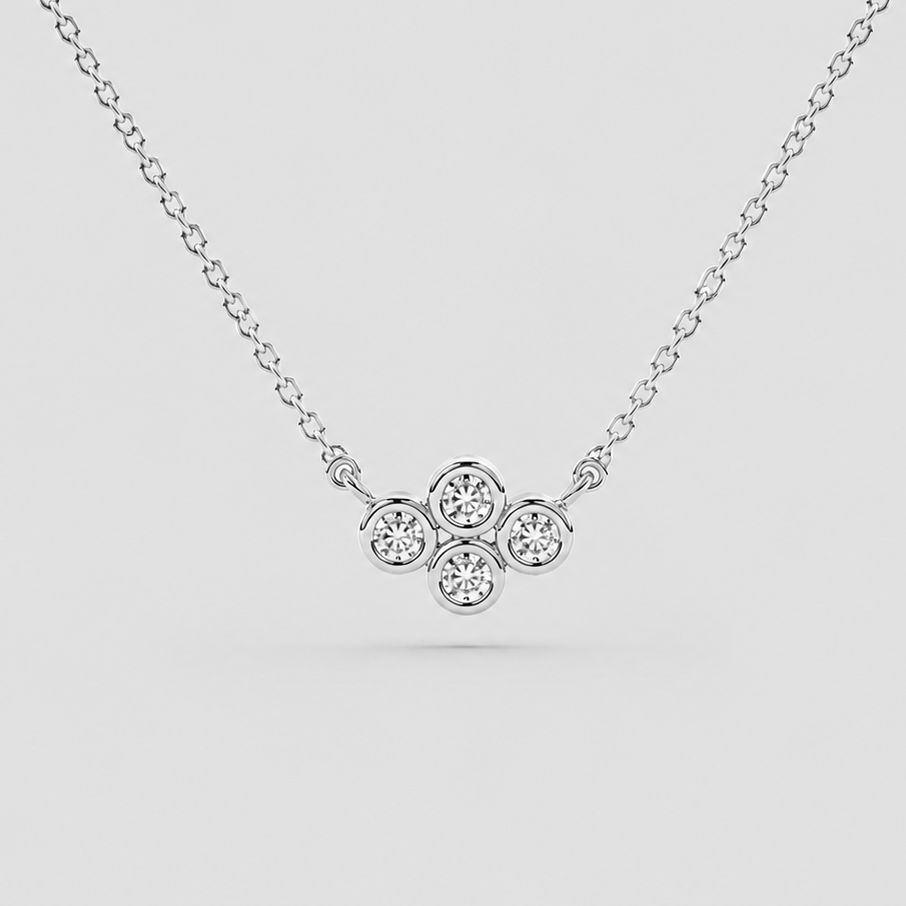 Lab Grown Diamond Round Cut Cluster Pendant 0.44 Ct. (VS-EF)