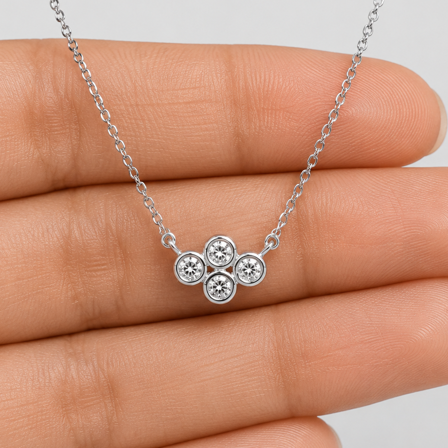 Lab Grown Diamond Round Cut Cluster Pendant 0.44 Ct. (VS-EF)