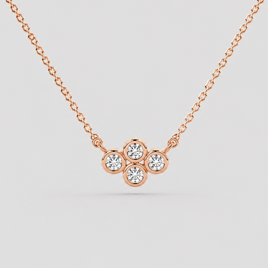 Lab Grown Diamond Round Cut Cluster Pendant 0.44 Ct. (VS-EF)