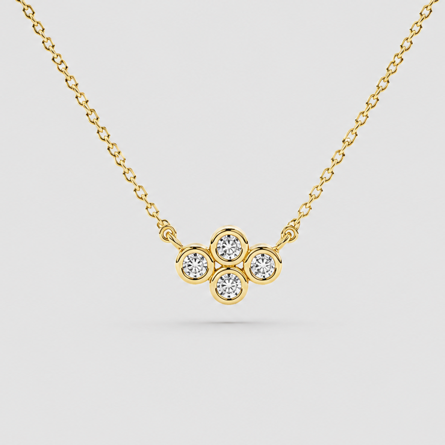 Lab Grown Diamond Round Cut Cluster Pendant 0.44 Ct. (VS-EF)