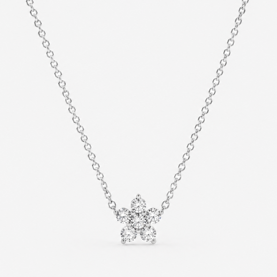 Lab Grown Diamond Round Cut Cluster Pendant 0.15 Ct. (VS-EF)