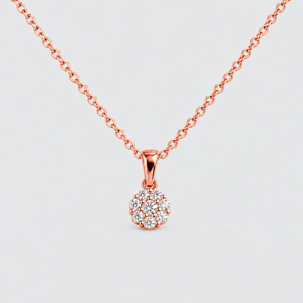Lab Grown Diamond Cluster Pendant Necklace 0.25 Ct. (EF/VVS-VS)