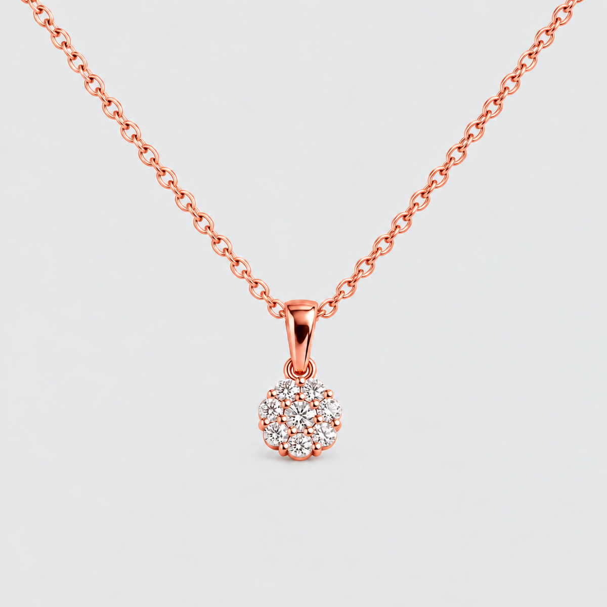 Lab Grown Diamond Cluster Pendant Necklace 0.25 Ct. (EF/VVS-VS)
