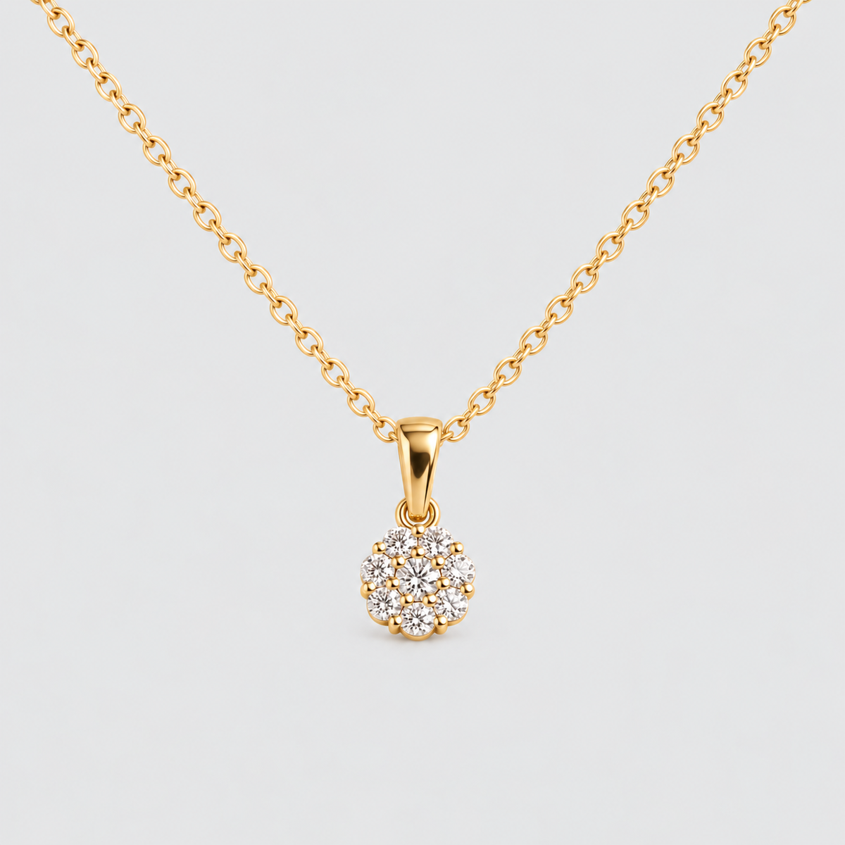 Lab Grown Diamond Cluster Pendant Necklace 0.25 Ct. (EF/VVS-VS)