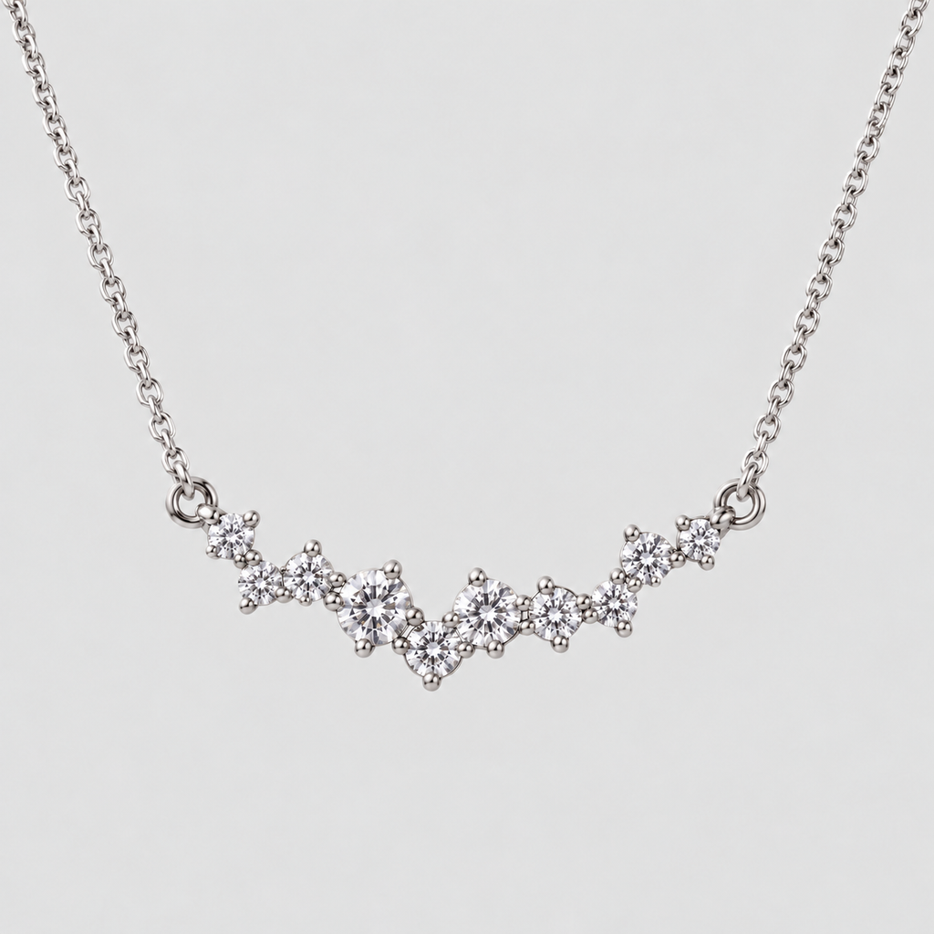 Lab Grown Diamond Cluster Pendant Necklace 0.40 Ct. (EF/VVS-VS)