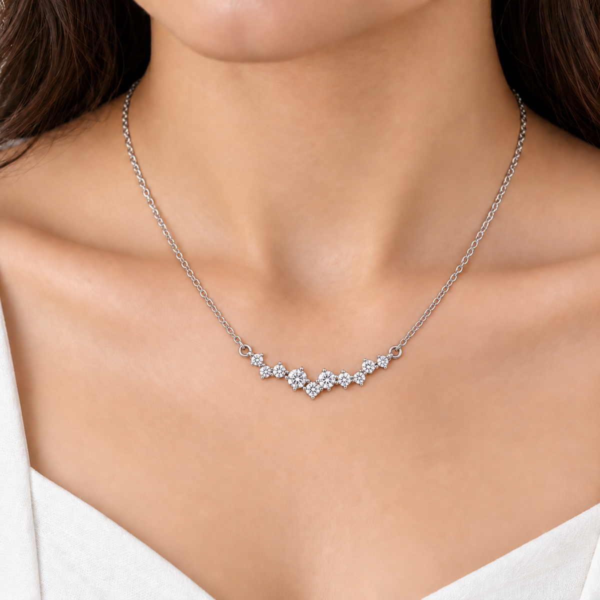 Lab Grown Diamond Cluster Pendant Necklace 0.40 Ct. (EF/VVS-VS)