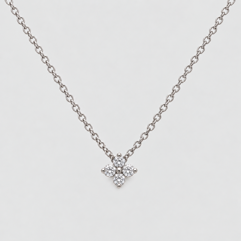 Lab Grown Diamond Cluster Pendant Necklace 0.32 Ct. (EF/VVS-VS)