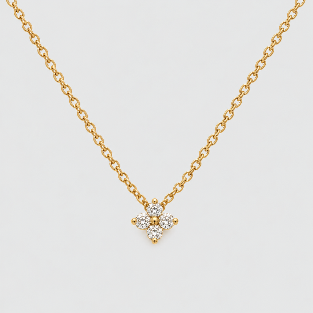 Lab Grown Diamond Cluster Pendant Necklace 0.32 Ct. (EF/VVS-VS)