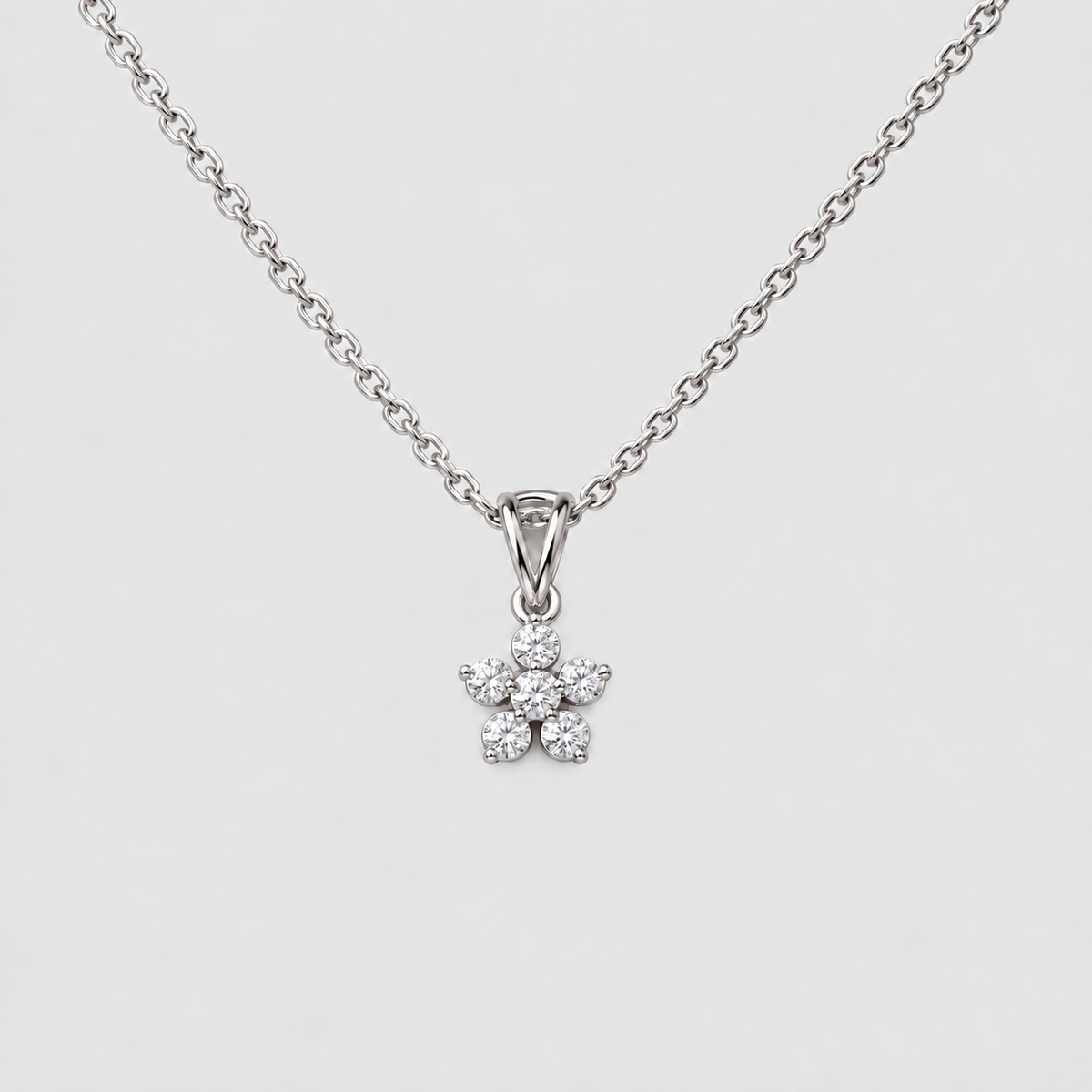 Lab Grown Diamond Cluster Pendant Necklace 0.25 Ct. (EF/VVS-VS)