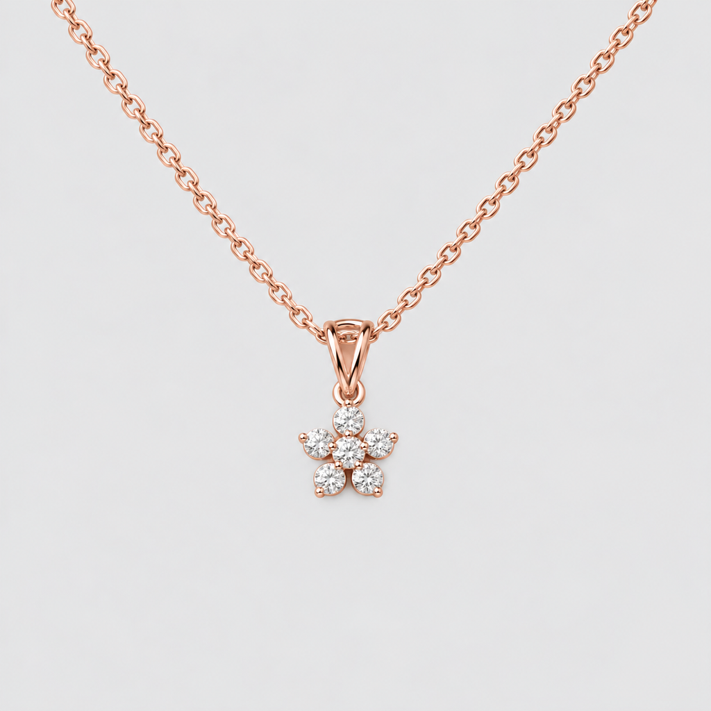 Lab Grown Diamond Cluster Pendant Necklace 0.25 Ct. (EF/VVS-VS)