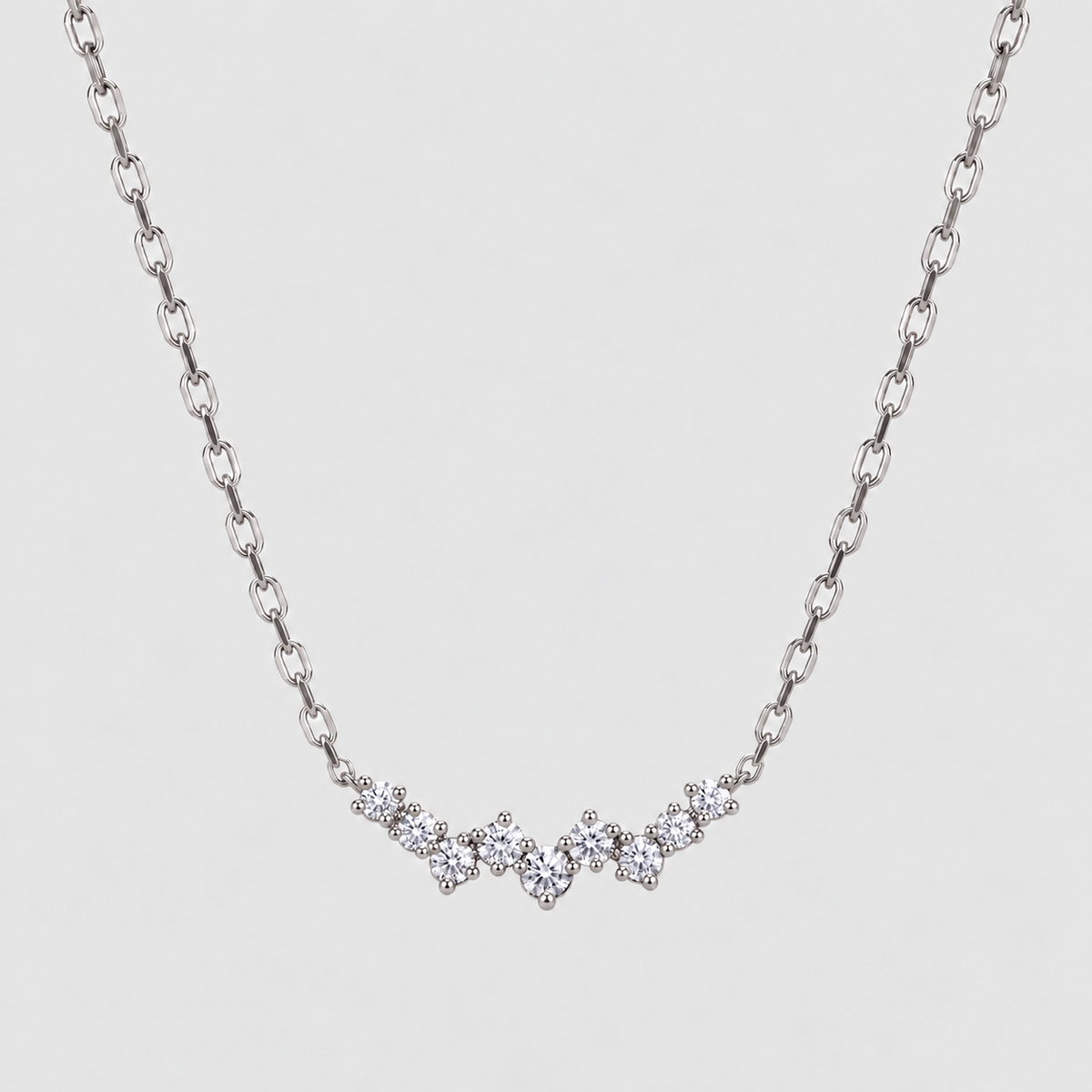 Lab Grown Diamond Round Cluster Pendant Necklace 0.12 Ct. (EF/VVS-VS)