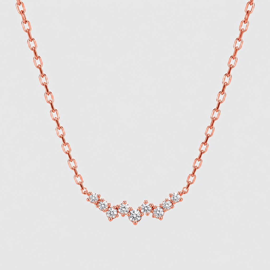 Lab Grown Diamond Round Cluster Pendant Necklace 0.12 Ct. (EF/VVS-VS)