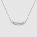 Elegant women's diamond cluster pendant necklace in white gold or platinum