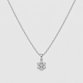 Cluster diamond pendant necklace with a delicate white gold chain.