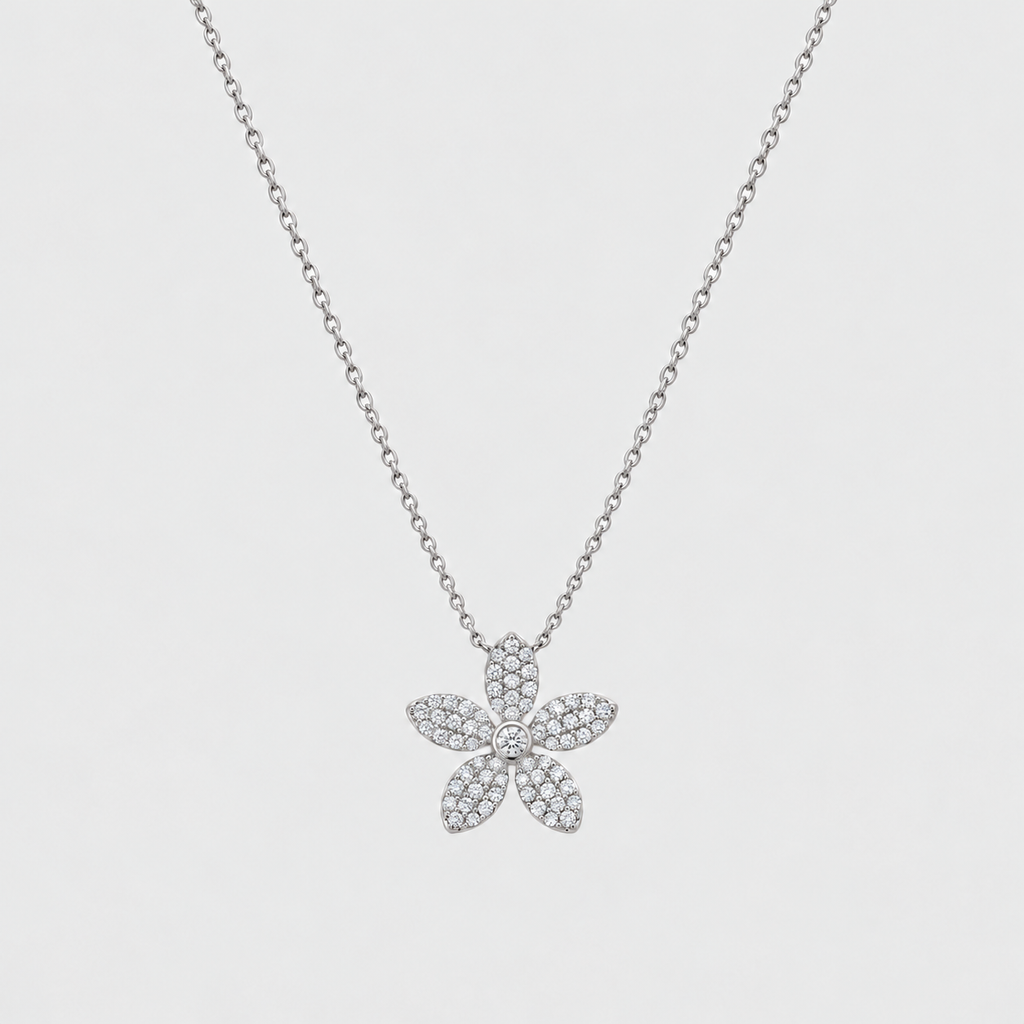 1.90 Ct. Lab Grown Diamond Round Cluster Pendant Necklace (EF/VVS-VS)