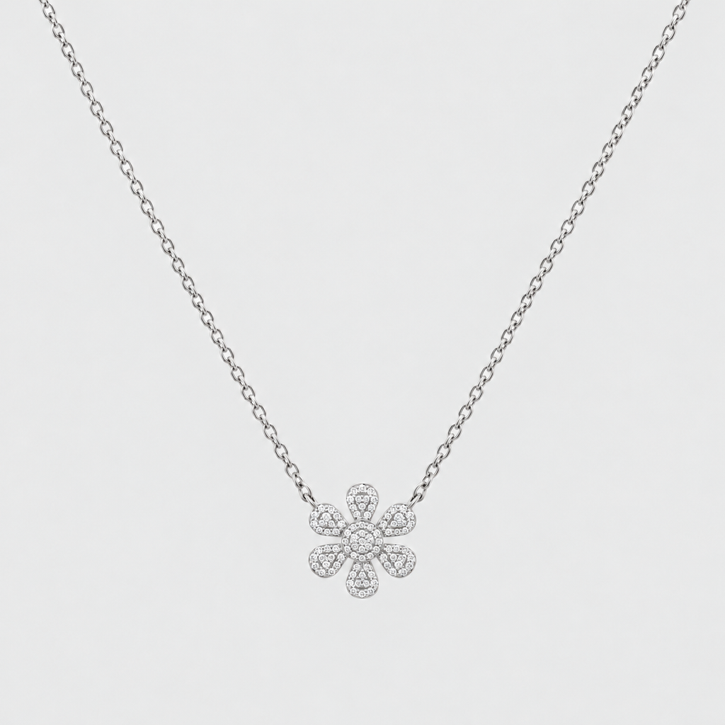 Lab Grown Diamond Cluster Pendant Necklace Round 0.40 Ct. (EF/VVS-VS)