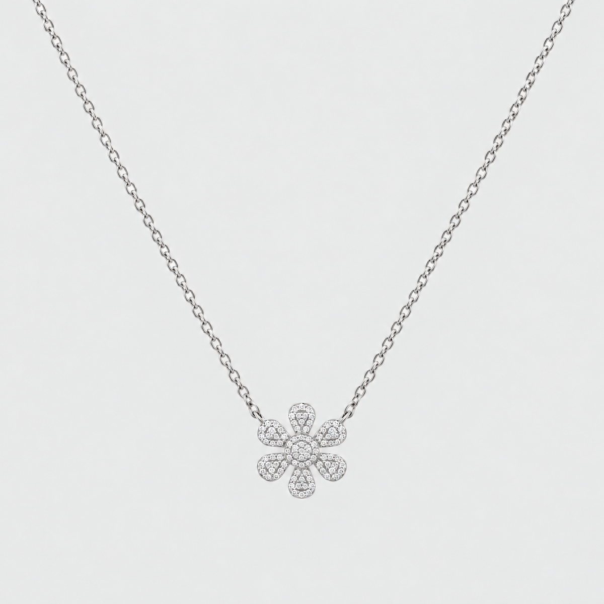 Lab Grown Diamond Cluster Pendant Necklace Round 0.40 Ct. (EF/VVS-VS)