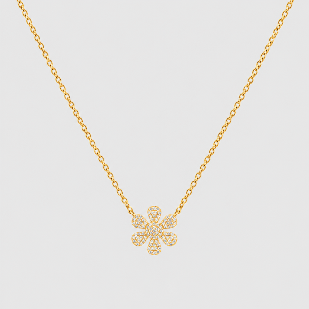 Lab Grown Diamond Cluster Pendant Necklace Round 0.40 Ct. (EF/VVS-VS)