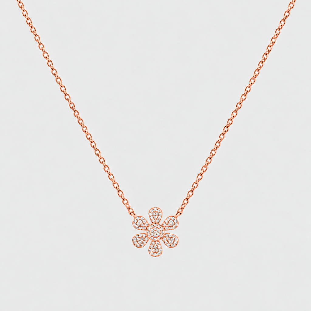 Lab Grown Diamond Cluster Pendant Necklace Round 0.40 Ct. (EF/VVS-VS)
