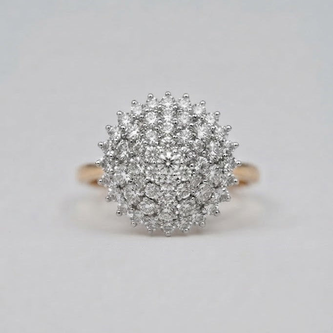 1ct. (VS - EF) Luxury Diamond Cluster Floral Cocktail Ring for Women