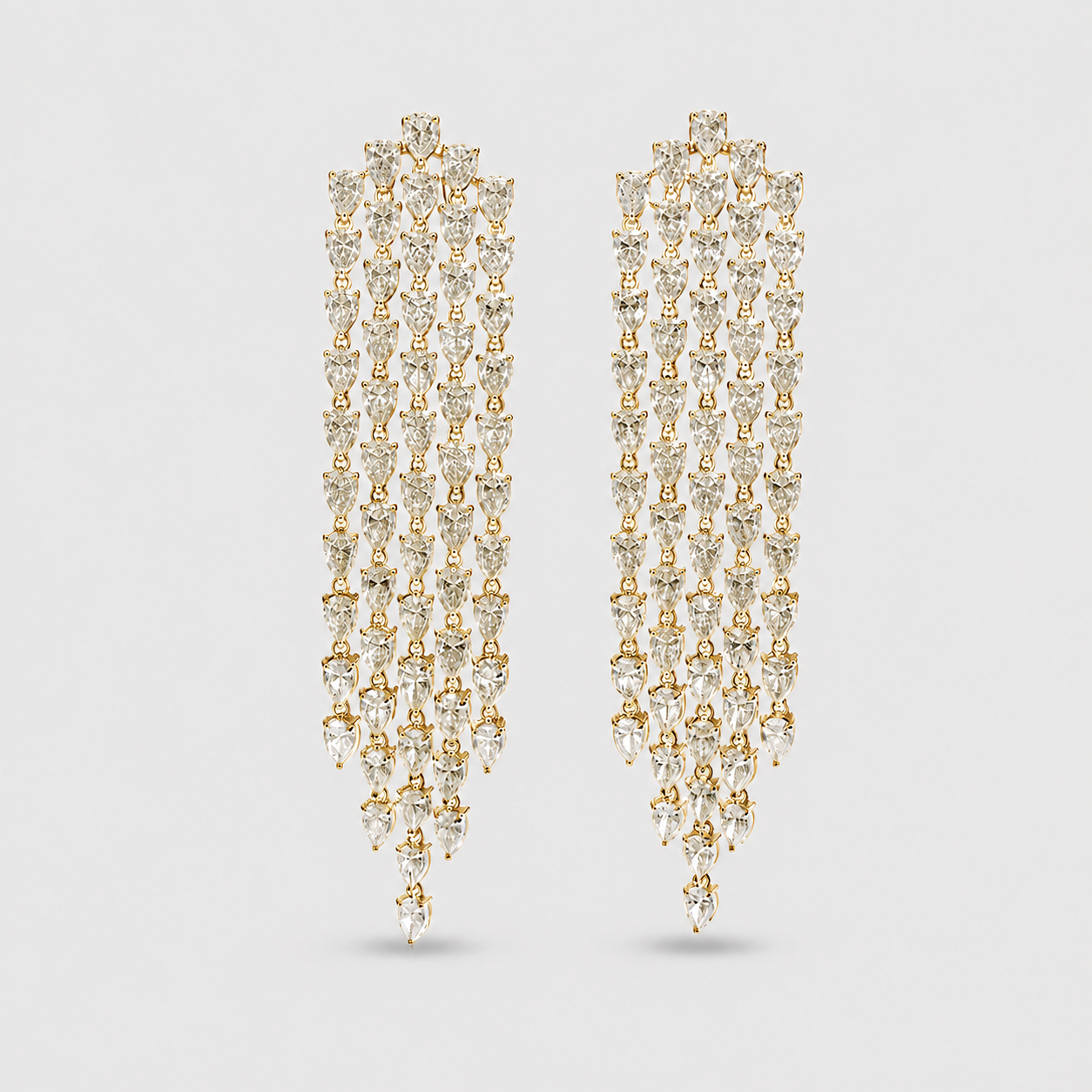 3 Ct. Pear Cut Lab Grown Diamond Dangle Earrings (VS-EF)