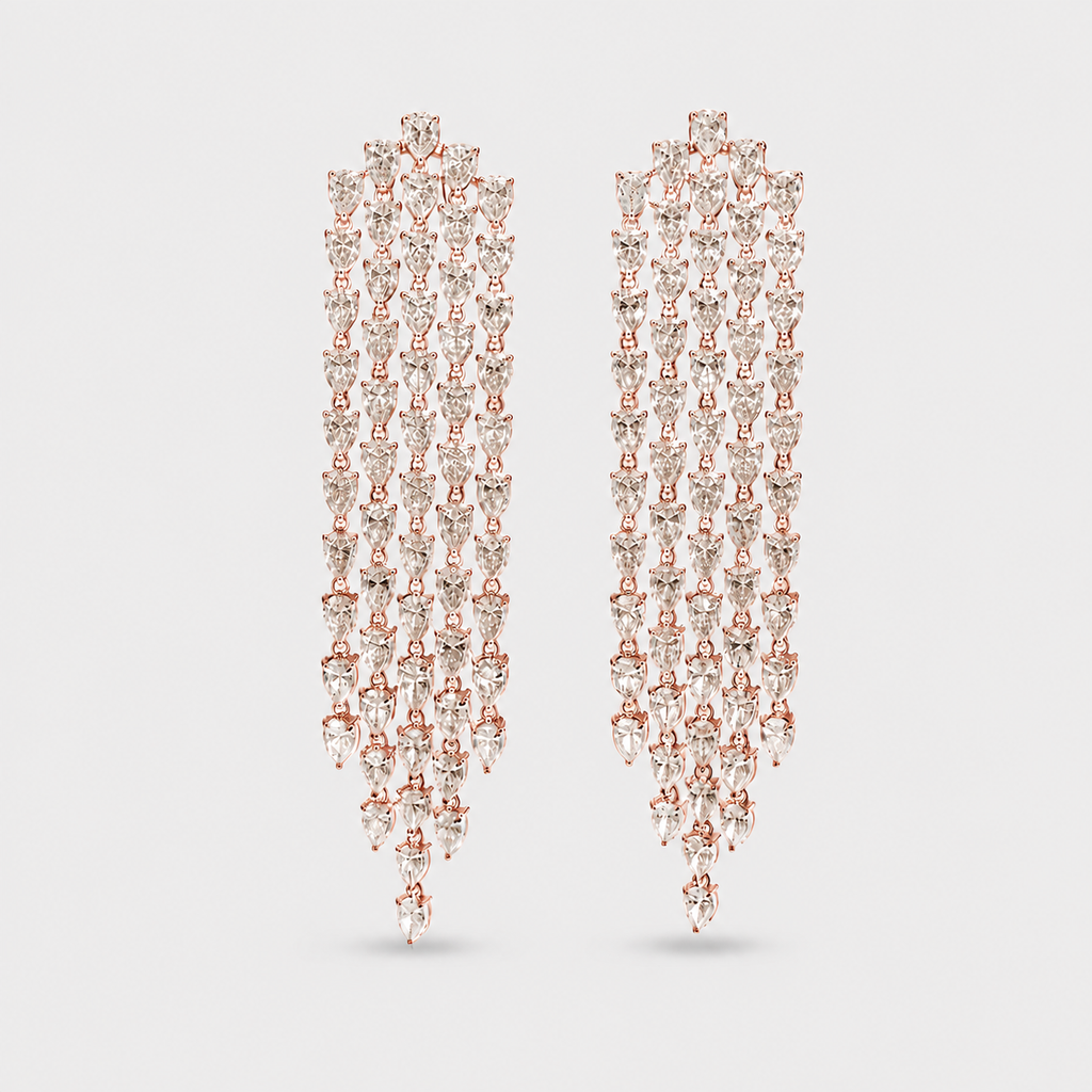 3 Ct. Pear Cut Lab Grown Diamond Dangle Earrings (VS-EF)