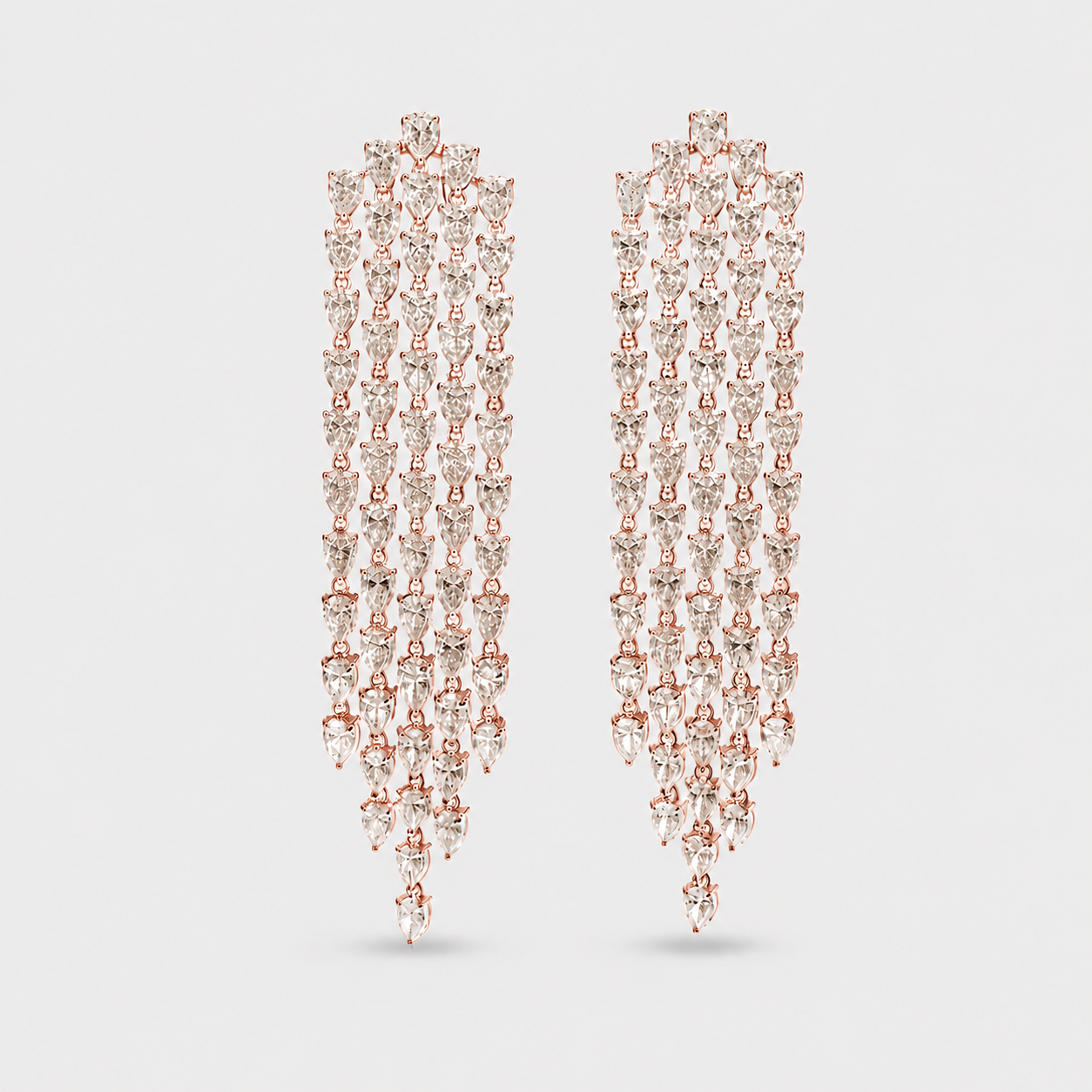 3 Ct. Pear Cut Lab Grown Diamond Dangle Earrings (VS-EF)