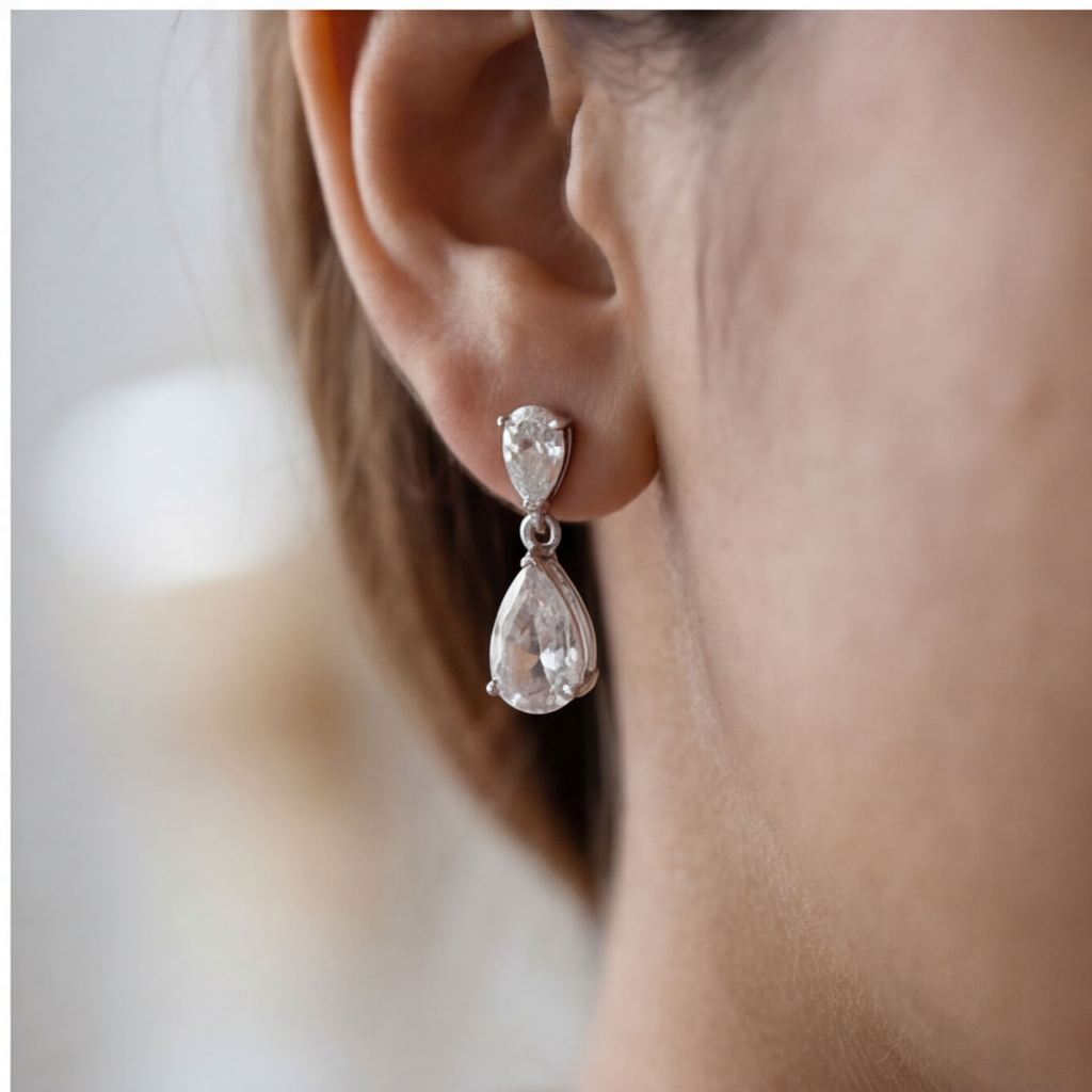 3 Ct. Pear Cut Lab Grown Diamond Drop Dangle Earrings (VS-EF)