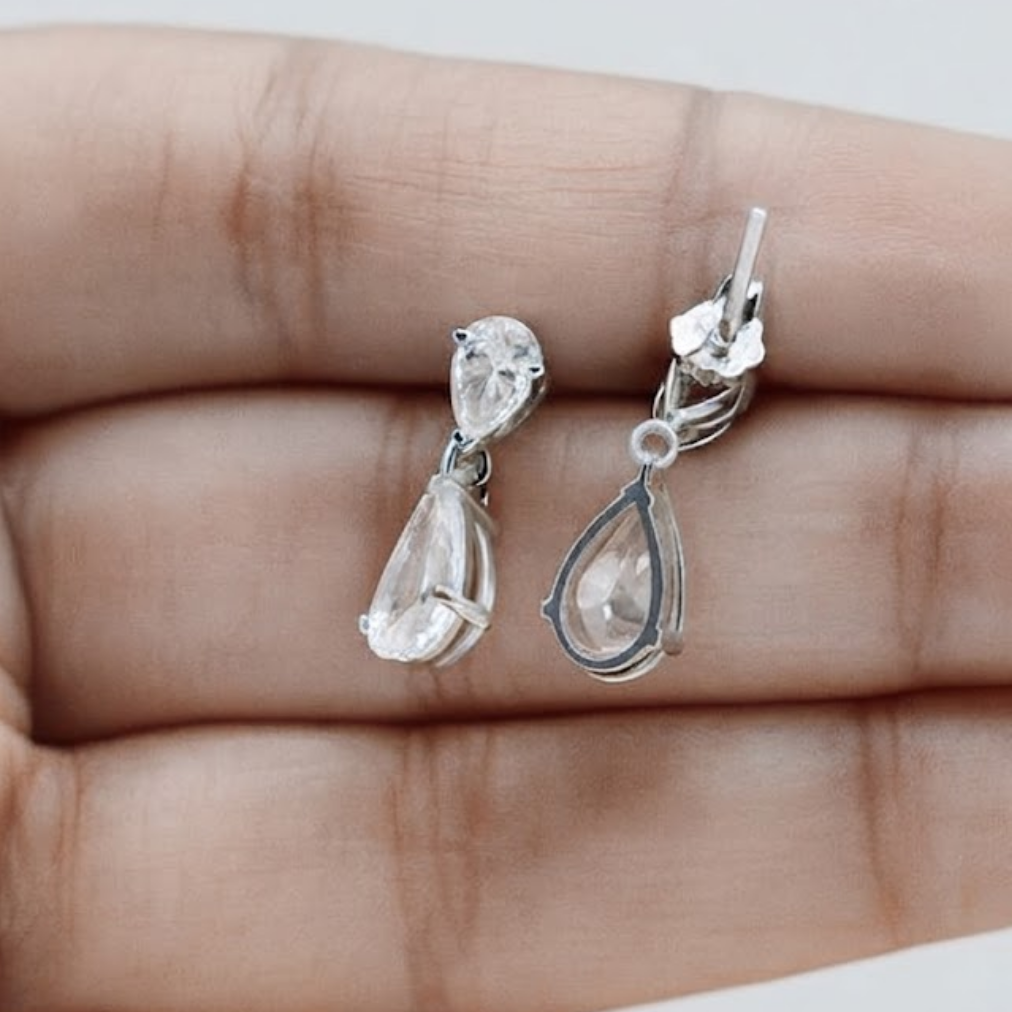 3 Ct. Pear Cut Lab Grown Diamond Drop Dangle Earrings (VS-EF)